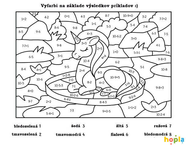 omaľovánka jednorožca